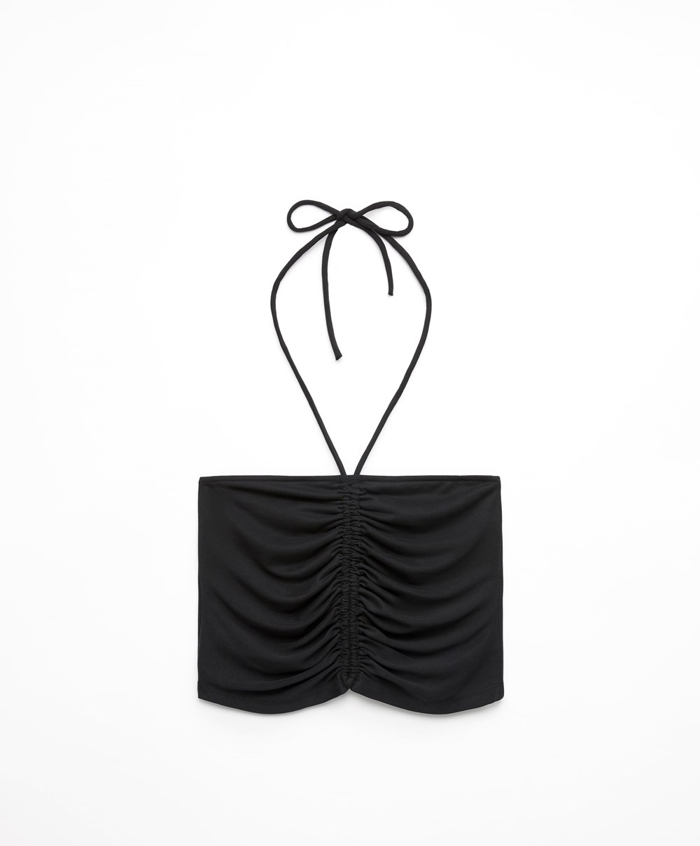 Oysho Modal Strappy Top Svarte | EGHX50846