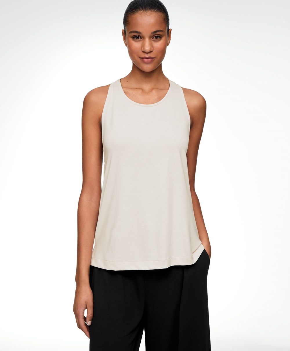 Oysho Modal Twist Vest Top Stone | FGZC25718