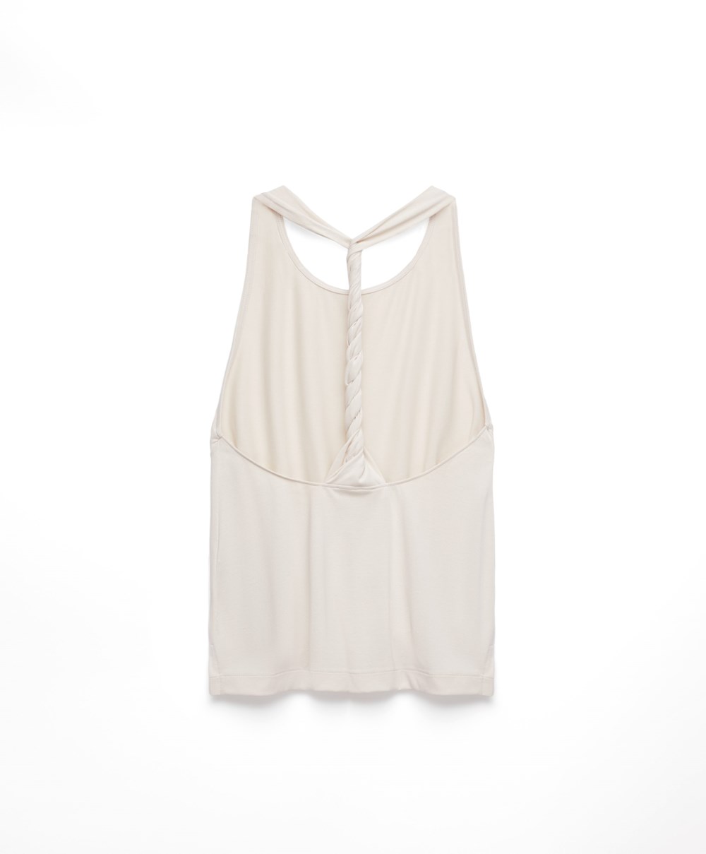 Oysho Modal Twist Vest Top Stone | FGZC25718