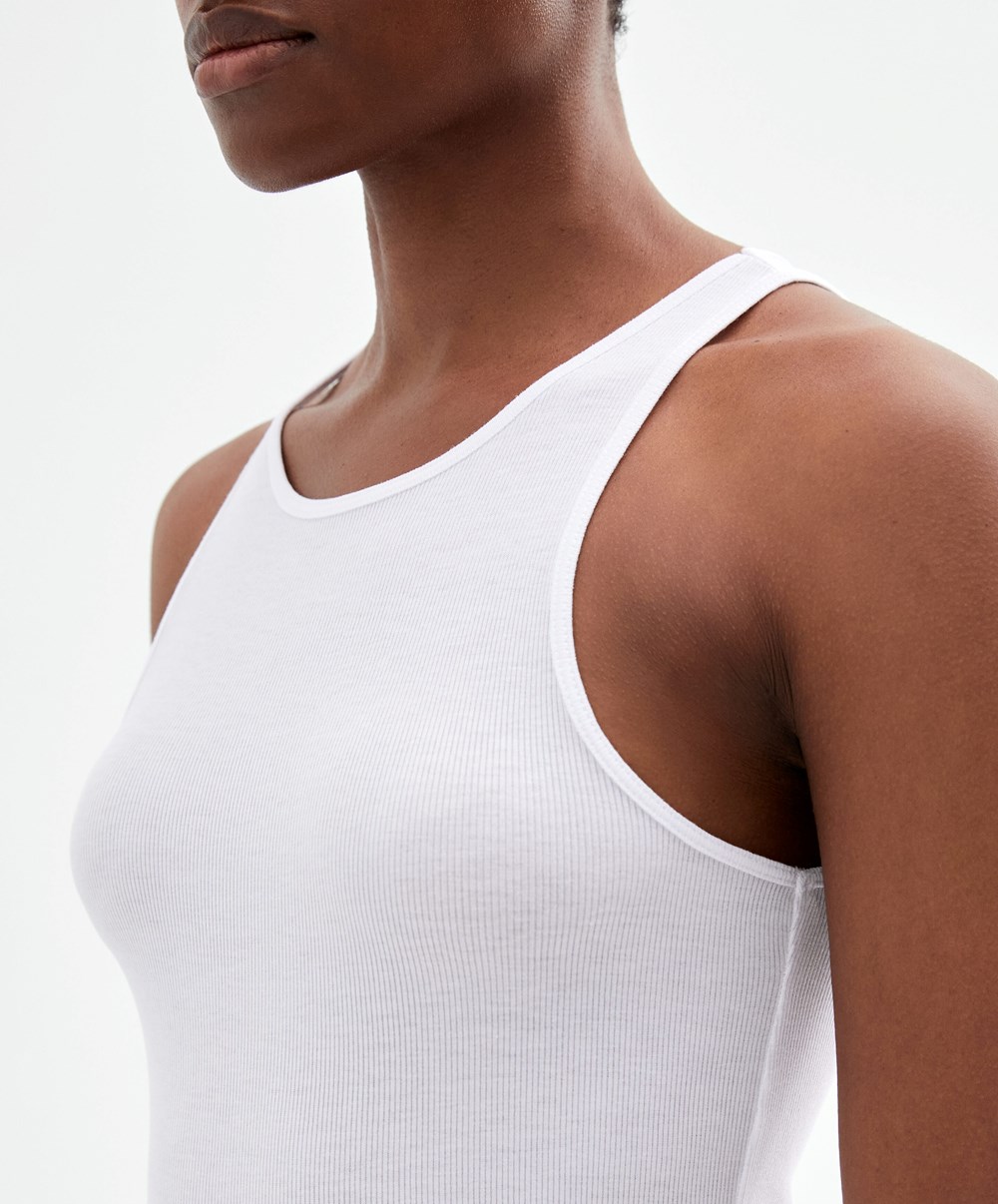 Oysho Modal Vest Top Pale Ecru | ZXNU37149