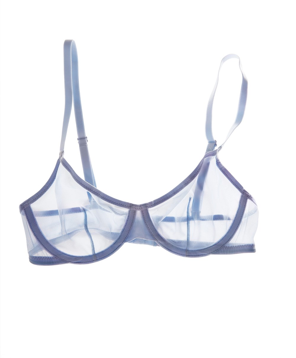 Oysho Non-padded Underwired Classic Bra In Tulle Lavendel Blå | RHDC40865