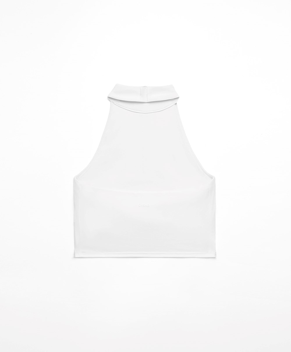 Oysho Open-back Comfortlux Halter Top Hvite | WUXP86341