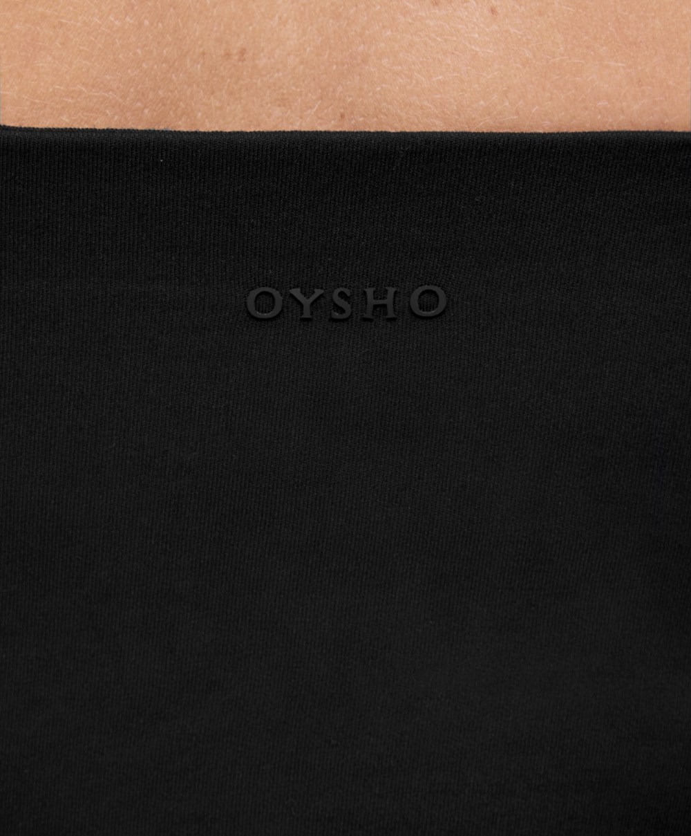 Oysho Open-back Comfortlux Halter Top Svarte | IDYP96027