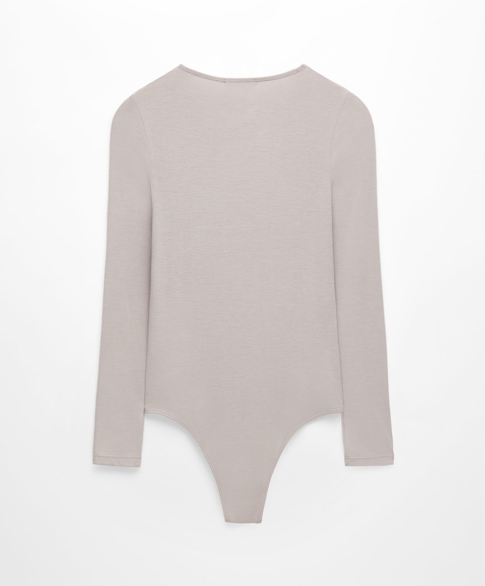 Oysho Outlast® Thermal Body Pale Taupe | CQGN60273