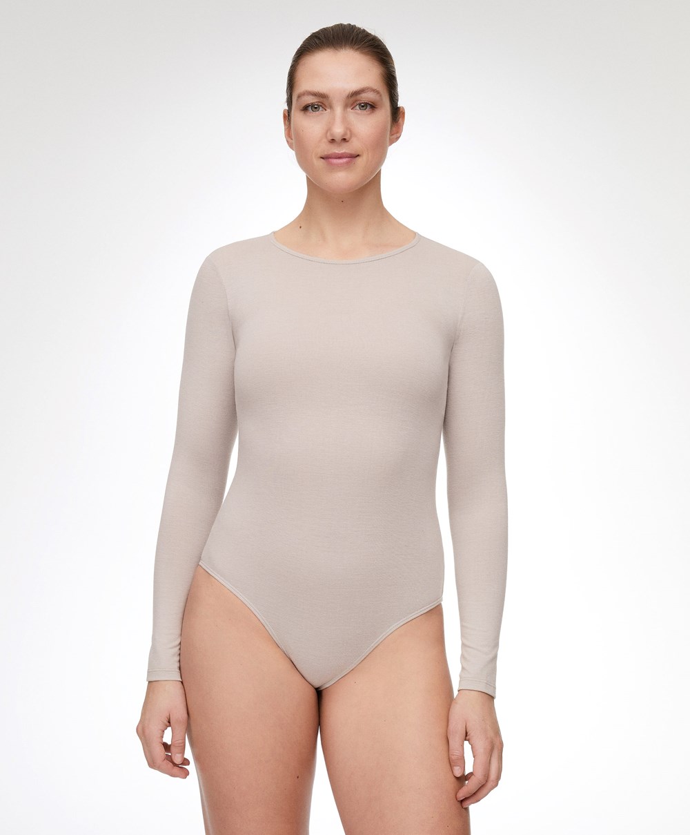 Oysho Outlast® Thermal Body Pale Taupe | CQGN60273