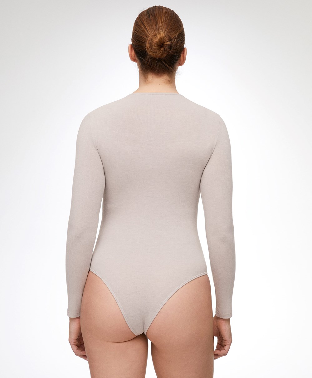 Oysho Outlast® Thermal Body Pale Taupe | CQGN60273