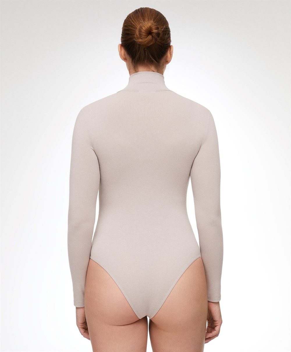 Oysho Outlast® Thermal High-neck Body Pale Taupe | ATSD03567