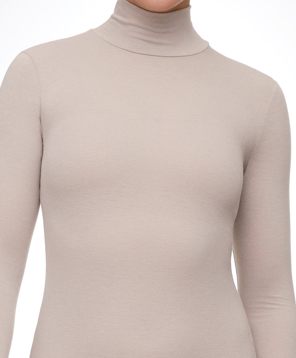 Oysho Outlast® Thermal High-neck Body Pale Taupe | MNKE93682