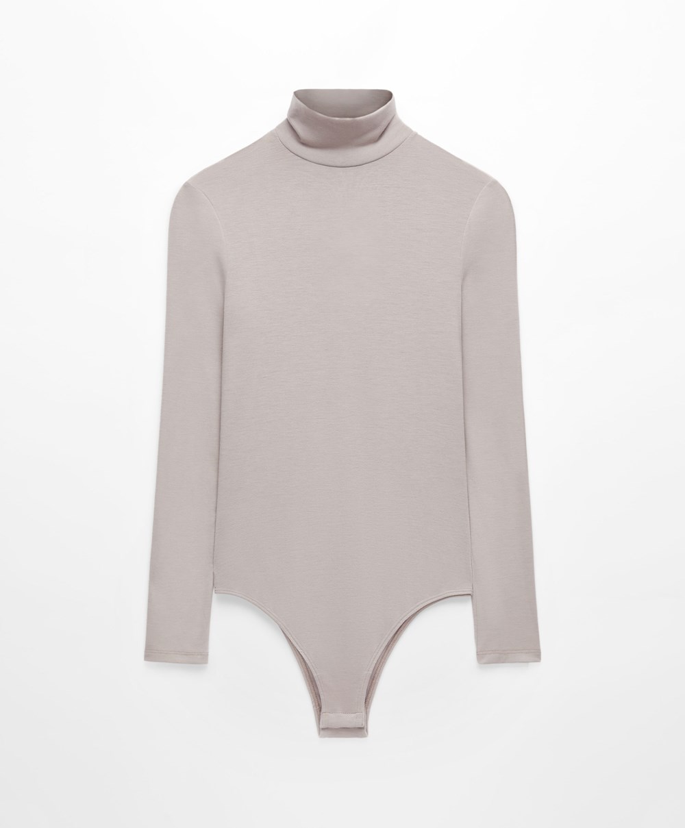 Oysho Outlast® Thermal High-neck Body Pale Taupe | MNKE93682