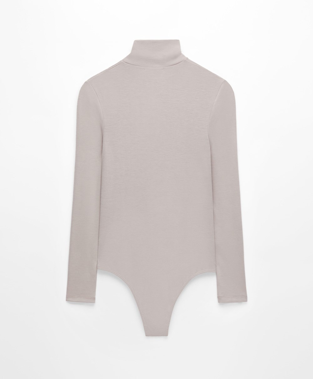 Oysho Outlast® Thermal High-neck Body Pale Taupe | MNKE93682