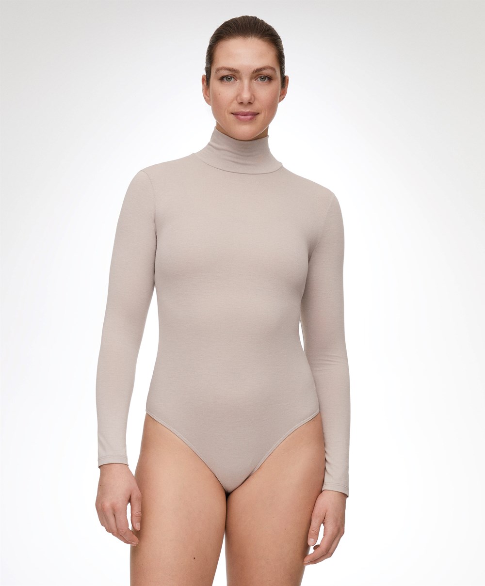 Oysho Outlast® Thermal High-neck Body Pale Taupe | MNKE93682