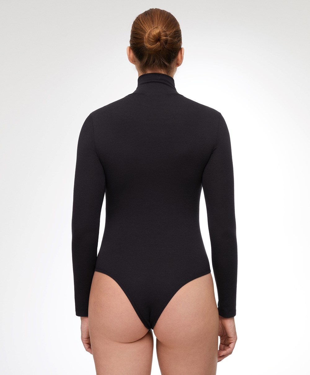 Oysho Outlast® Thermal High-neck Body Svarte | DNOZ34572