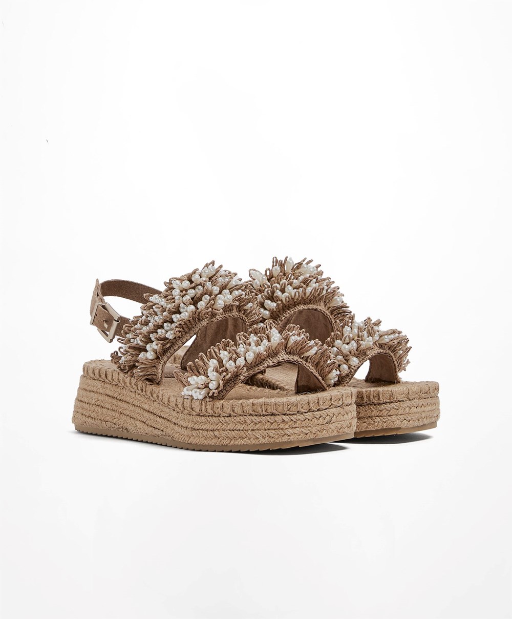 Oysho Pearl Wedges Brune | XYQM17082