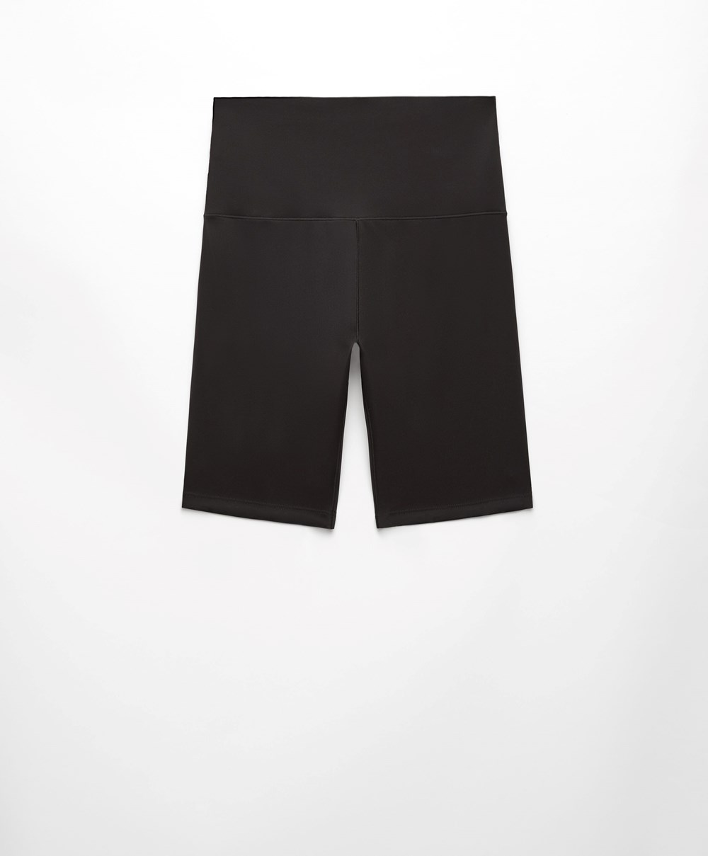 Oysho Perfect-adapt High-rise 20cm Cycle Shorts Svarte | DNKC91764