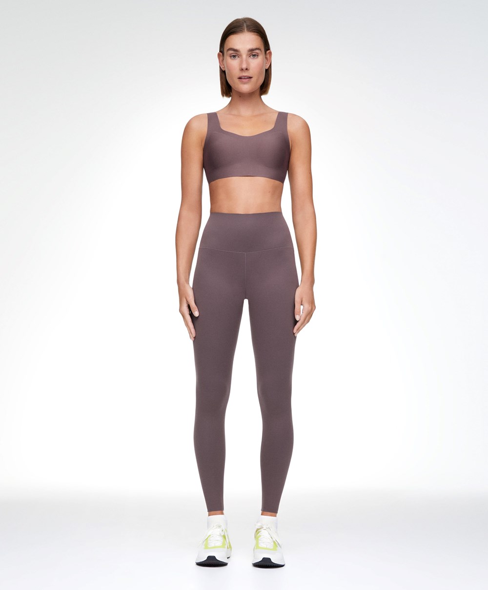 Oysho Perfect-adapt High-rise 65cm Ankle-length Leggings Grey-purple | PYVK73614