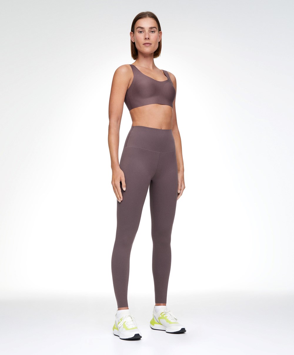 Oysho Perfect-adapt Medium-support Sports Bra With Cups Grey-purple | QIHJ79150