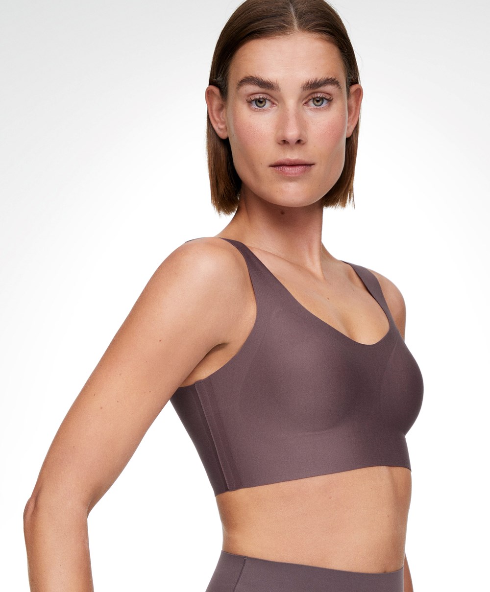 Oysho Perfect-adapt Medium-support Sports Bra With Cups Grey-purple | QIHJ79150