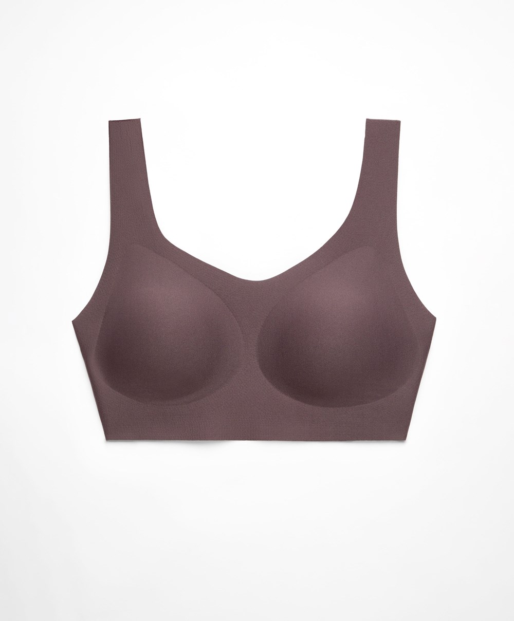 Oysho Perfect-adapt Medium-support Sports Bra With Cups Grey-purple | QIHJ79150