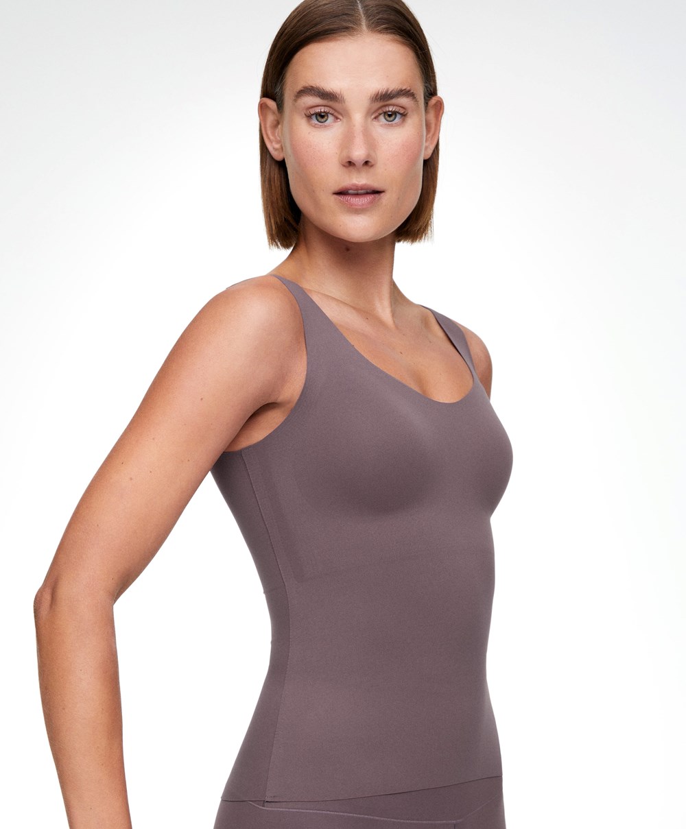 Oysho Perfect-adapt Vest Top With Cups Grey-purple | ZTRN43729