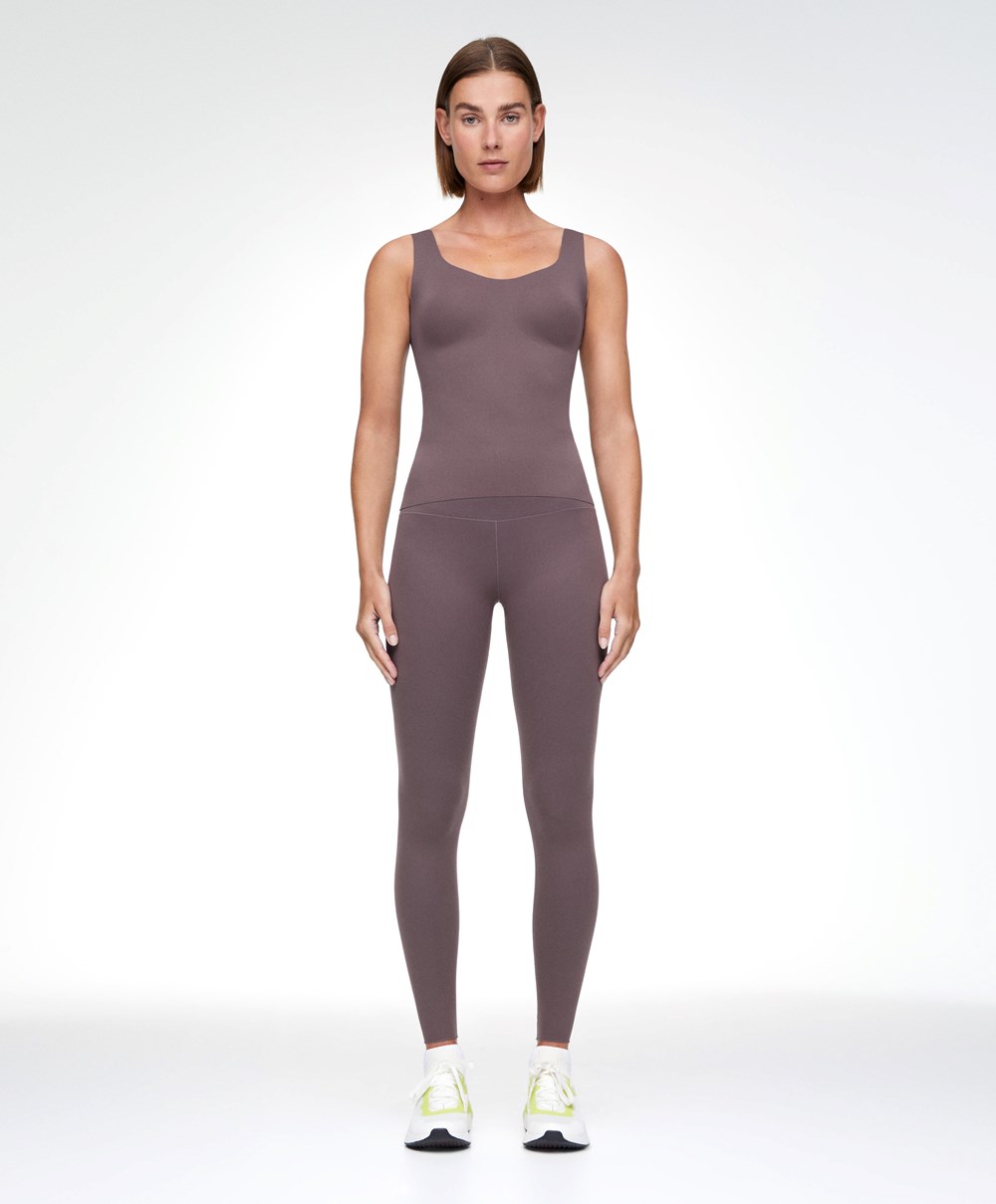 Oysho Perfect-adapt Vest Top With Cups Grey-purple | ZTRN43729