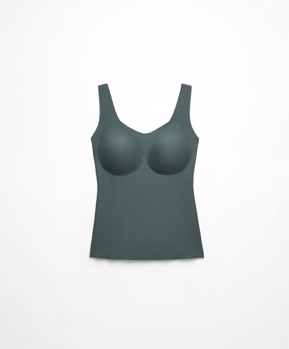 Oysho Perfect-adapt Vest Top With Cups Mid Ocean | MDGF26815