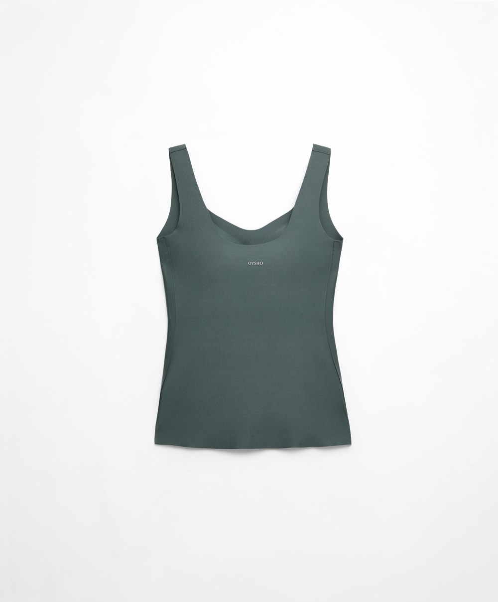 Oysho Perfect-adapt Vest Top With Cups Mid Ocean | MDGF26815