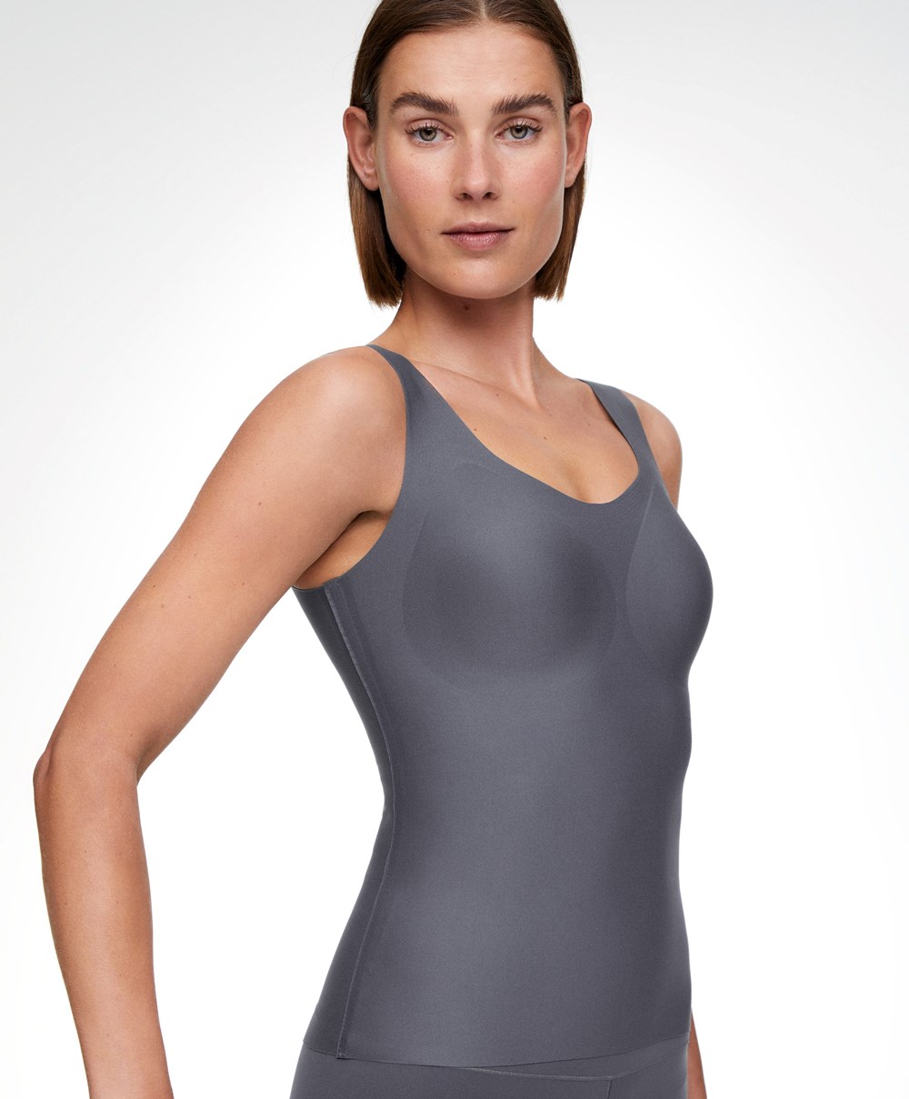 Oysho Perfect-adapt Vest Top With Cups Steel | CVLN87921