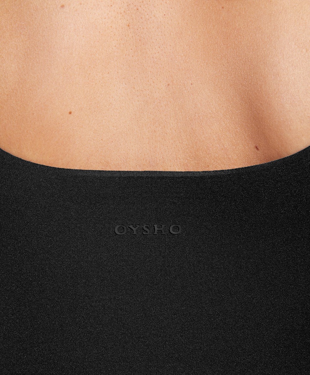 Oysho Perfect-adapt Vest Top With Cups Svarte | JOFS84951