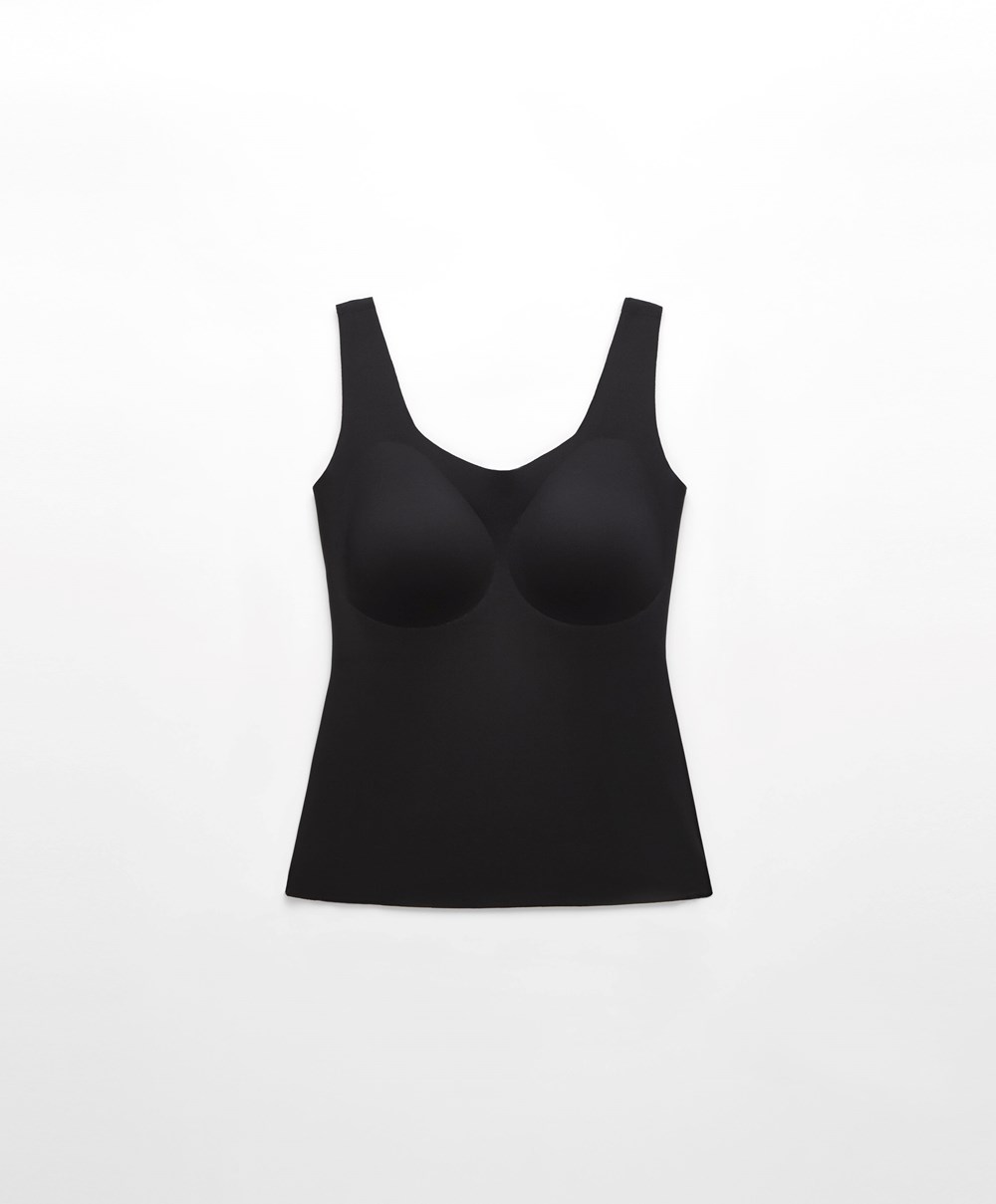 Oysho Perfect-adapt Vest Top With Cups Svarte | JOFS84951