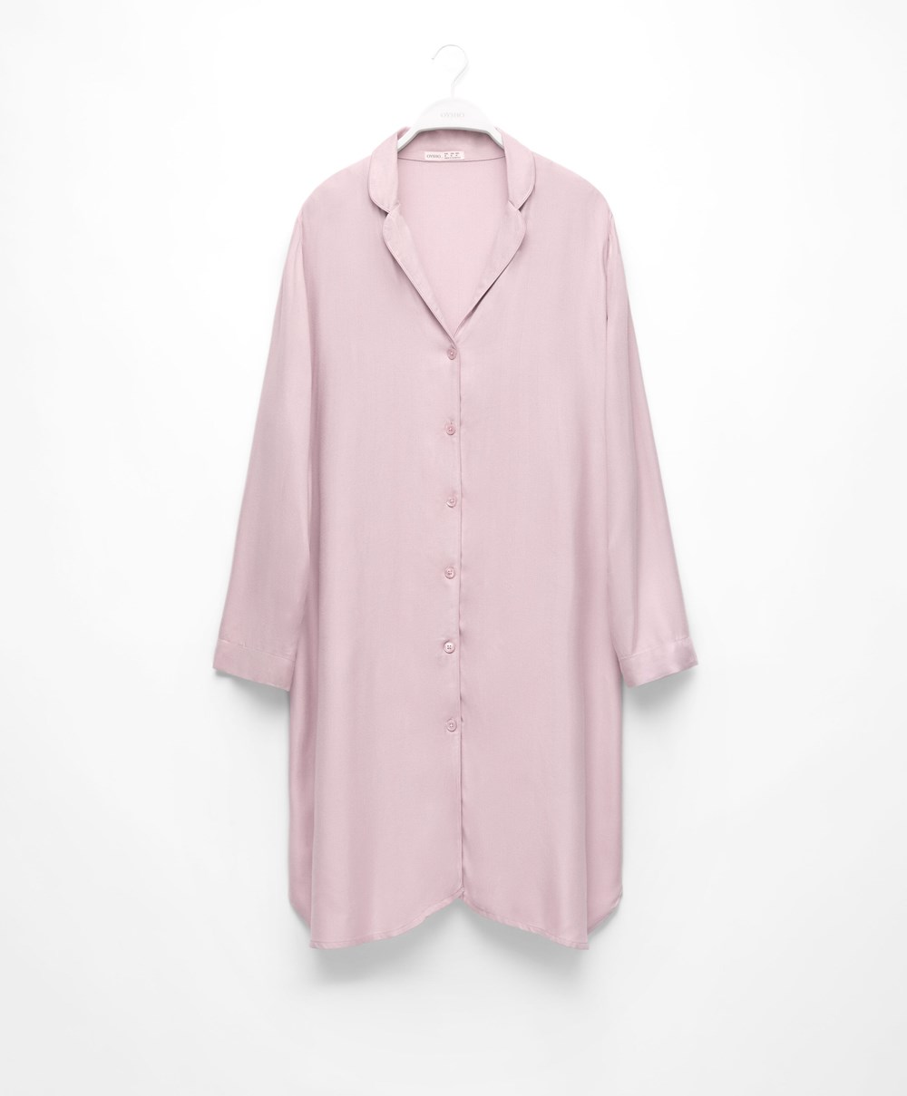 Oysho Piping Nightshirt Rosa | MRCI45967