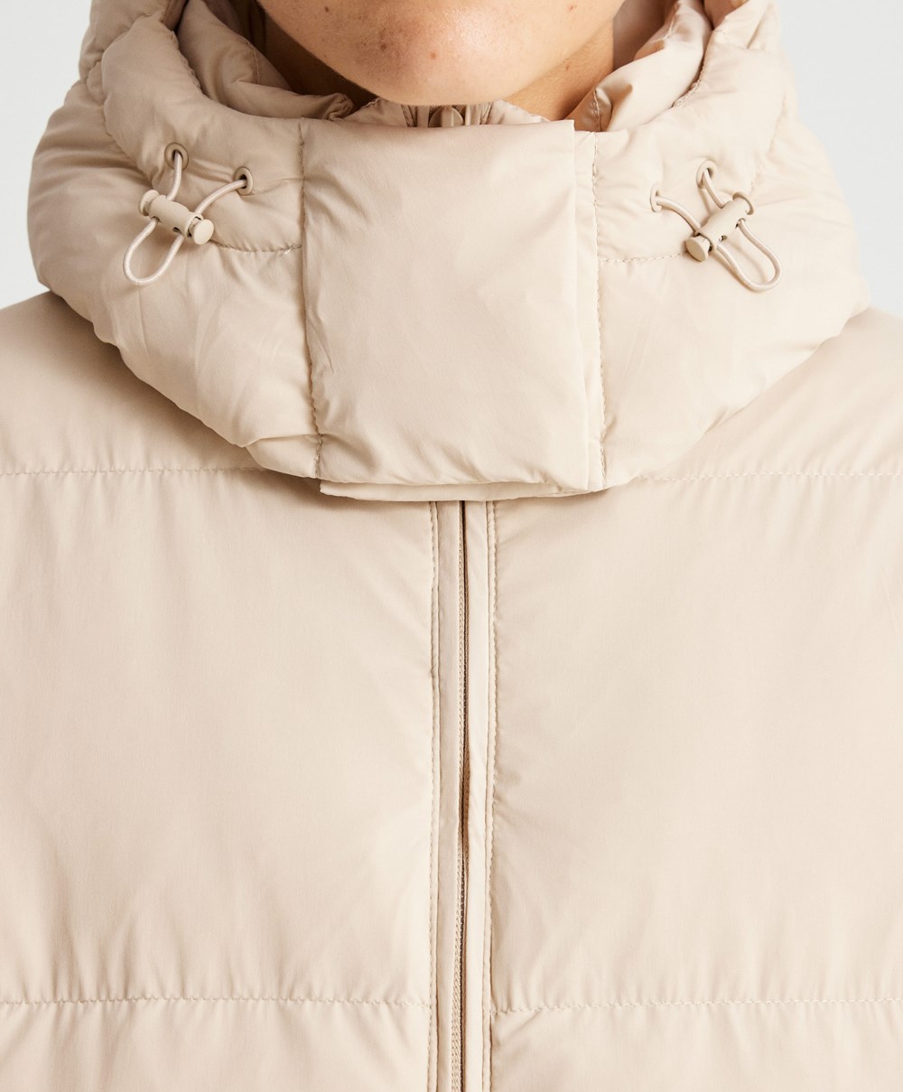 Oysho Polstret Down Jacket Beige | QUXA13692