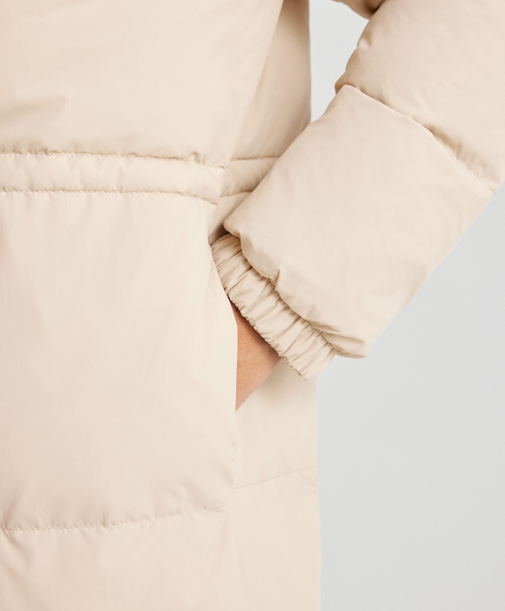 Oysho Polstret Down Jacket Beige | QUXA13692