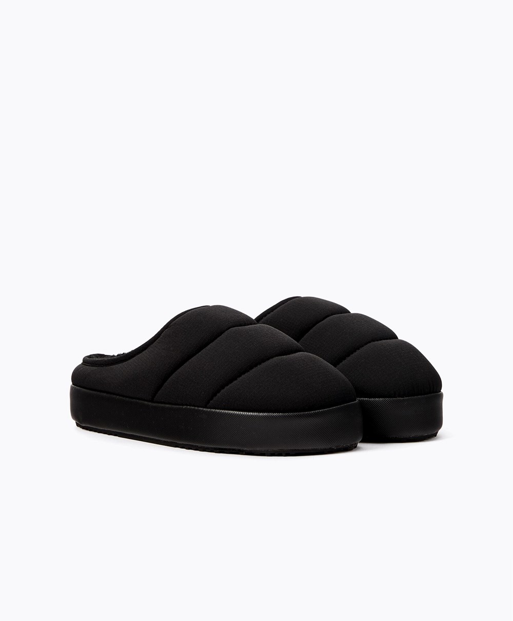 Oysho Polstret Nylon Slippers Svarte | BIMG63842