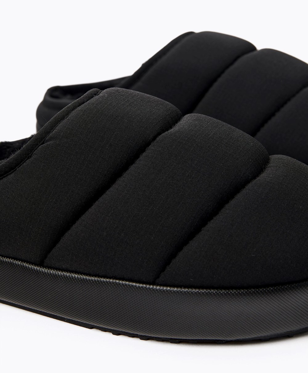 Oysho Polstret Nylon Slippers Svarte | BIMG63842