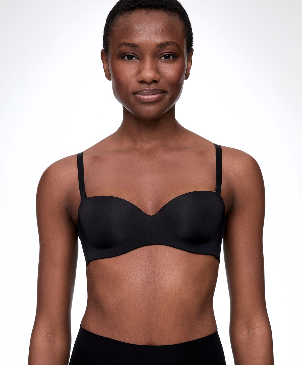 Oysho Polyamide Bra With Removable Straps Svarte | KAGU37819