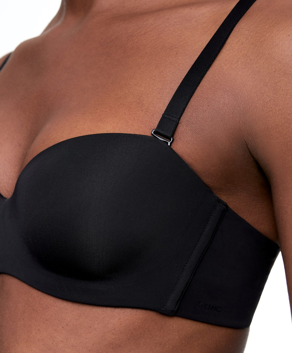 Oysho Polyamide Bra With Removable Straps Svarte | KAGU37819