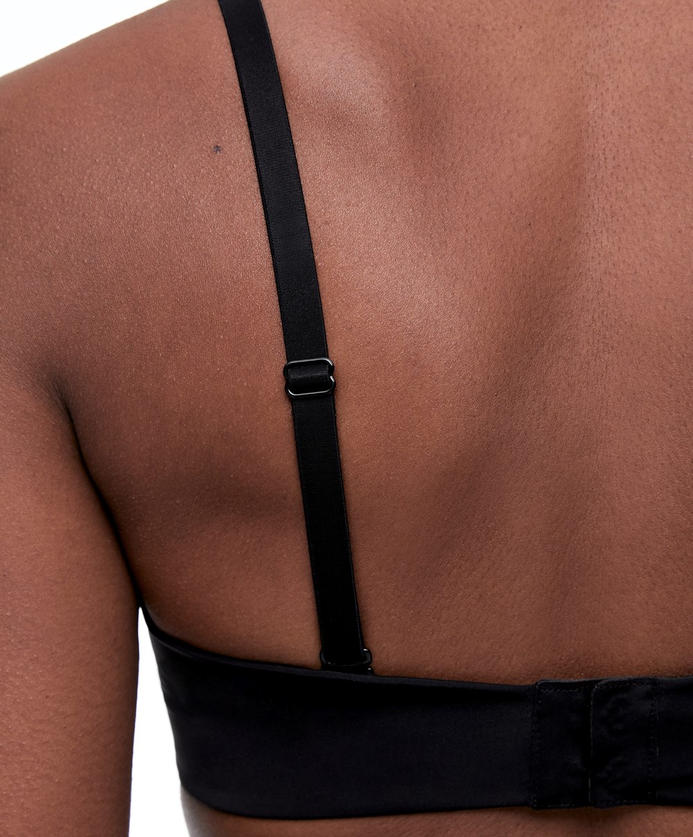 Oysho Polyamide Bra With Removable Straps Svarte | KAGU37819