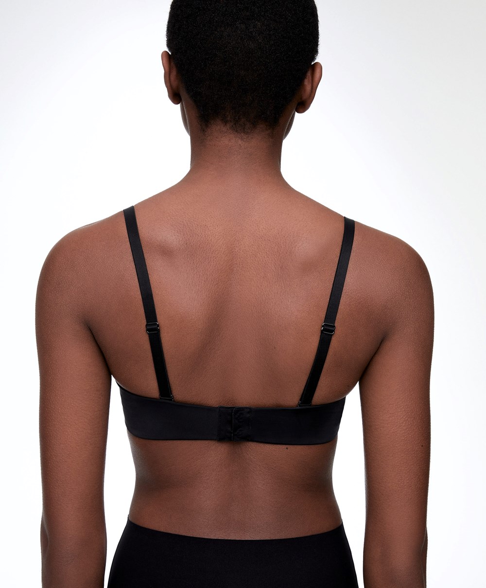 Oysho Polyamide Bra With Removable Straps Svarte | KAGU37819