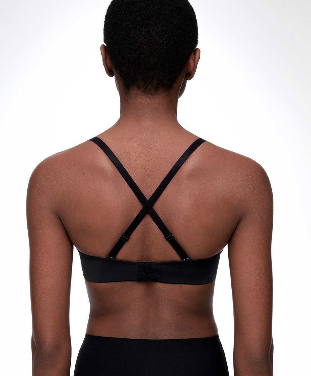 Oysho Polyamide Bra With Removable Straps Svarte | KAGU37819