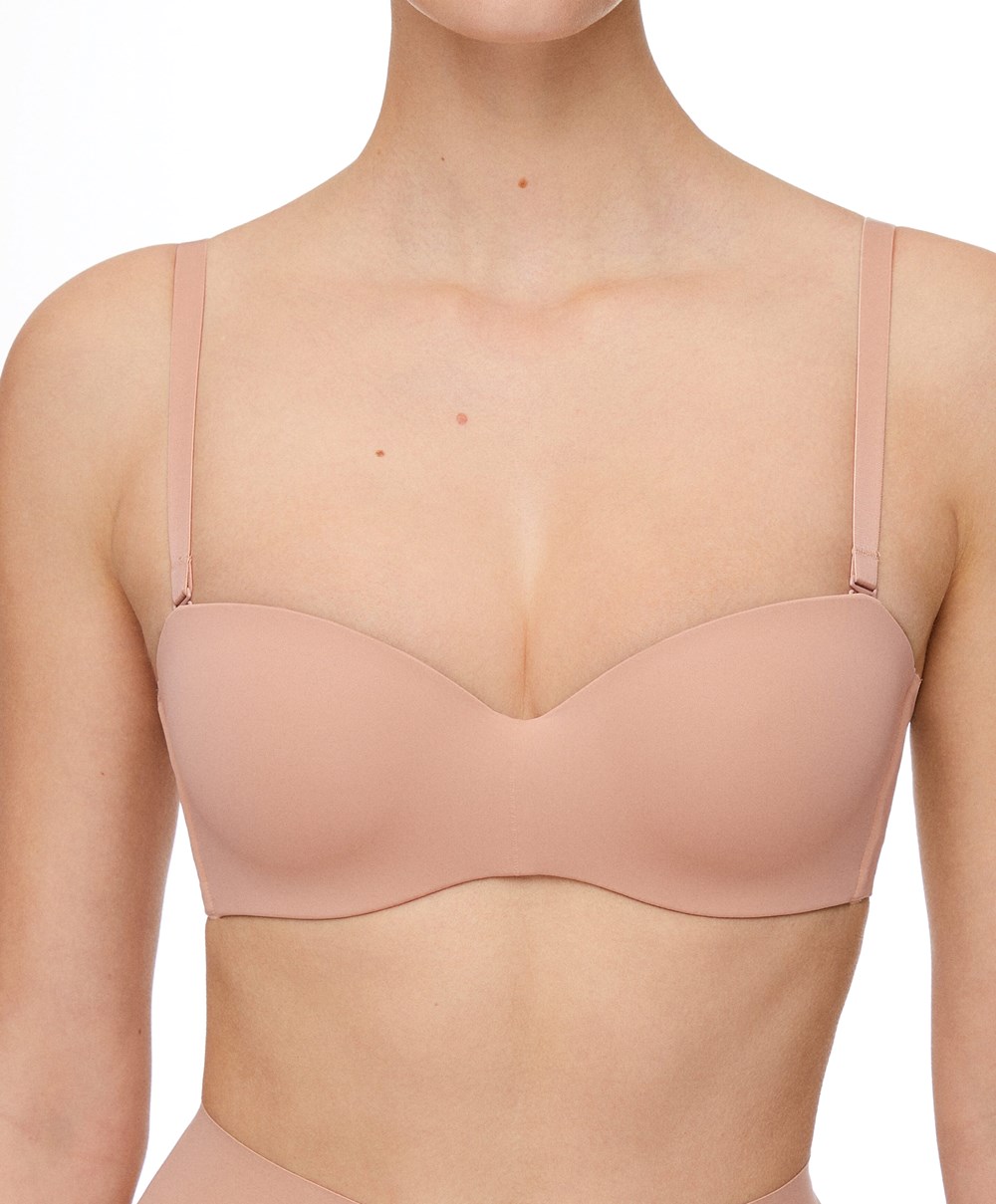 Oysho Polyamide Bra With Removable Straps Beige | KOYM48296