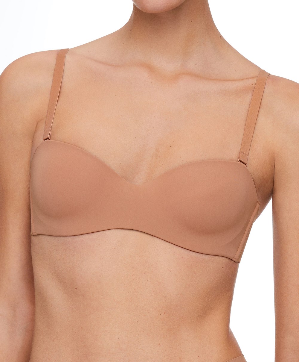 Oysho Polyamide Bra With Removable Straps Tan | SIBD41805