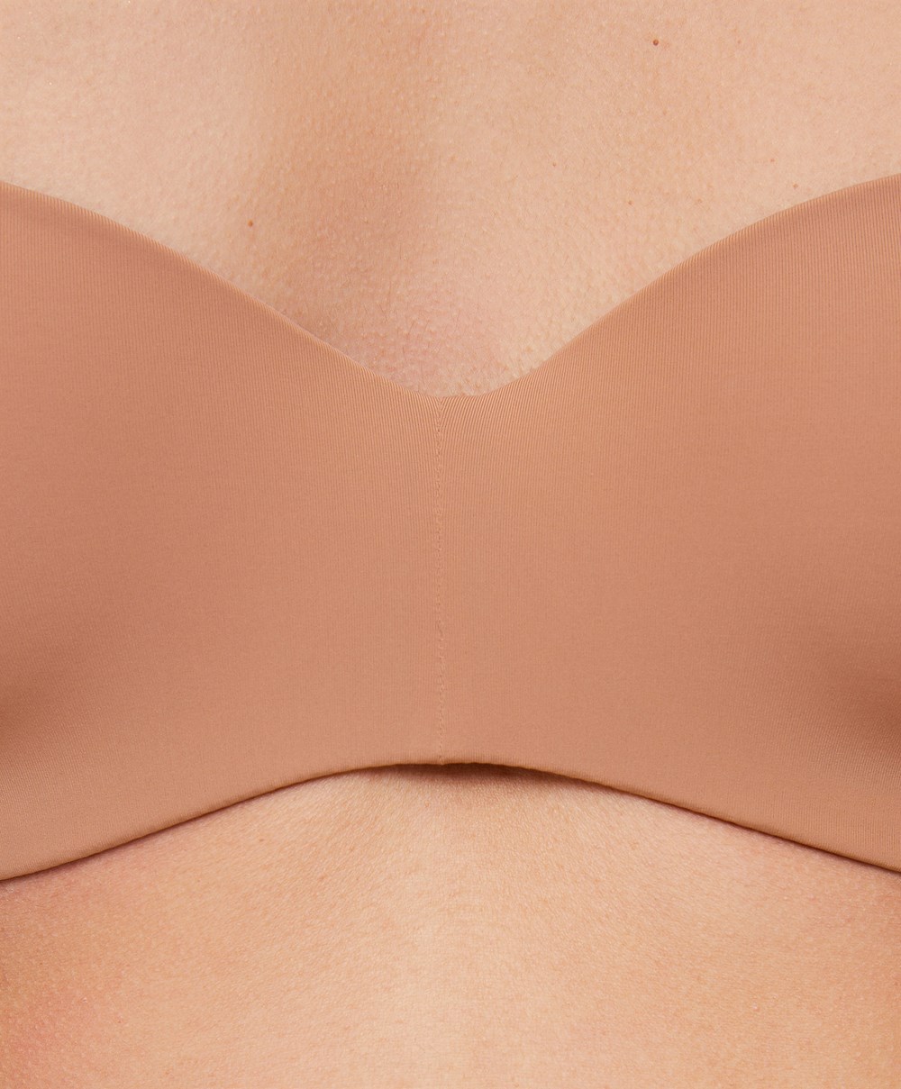 Oysho Polyamide Bra With Removable Straps Tan | SIBD41805