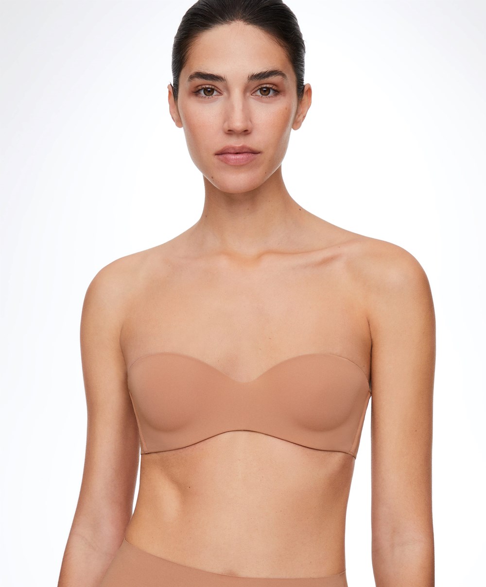 Oysho Polyamide Bra With Removable Straps Tan | SIBD41805