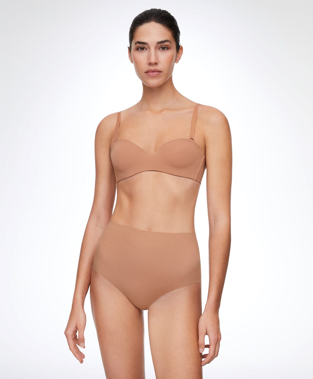 Oysho Polyamide Bra With Removable Straps Tan | SIBD41805