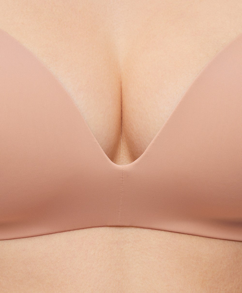 Oysho Polyamide Full Triangle Bra Beige | AGFT81065