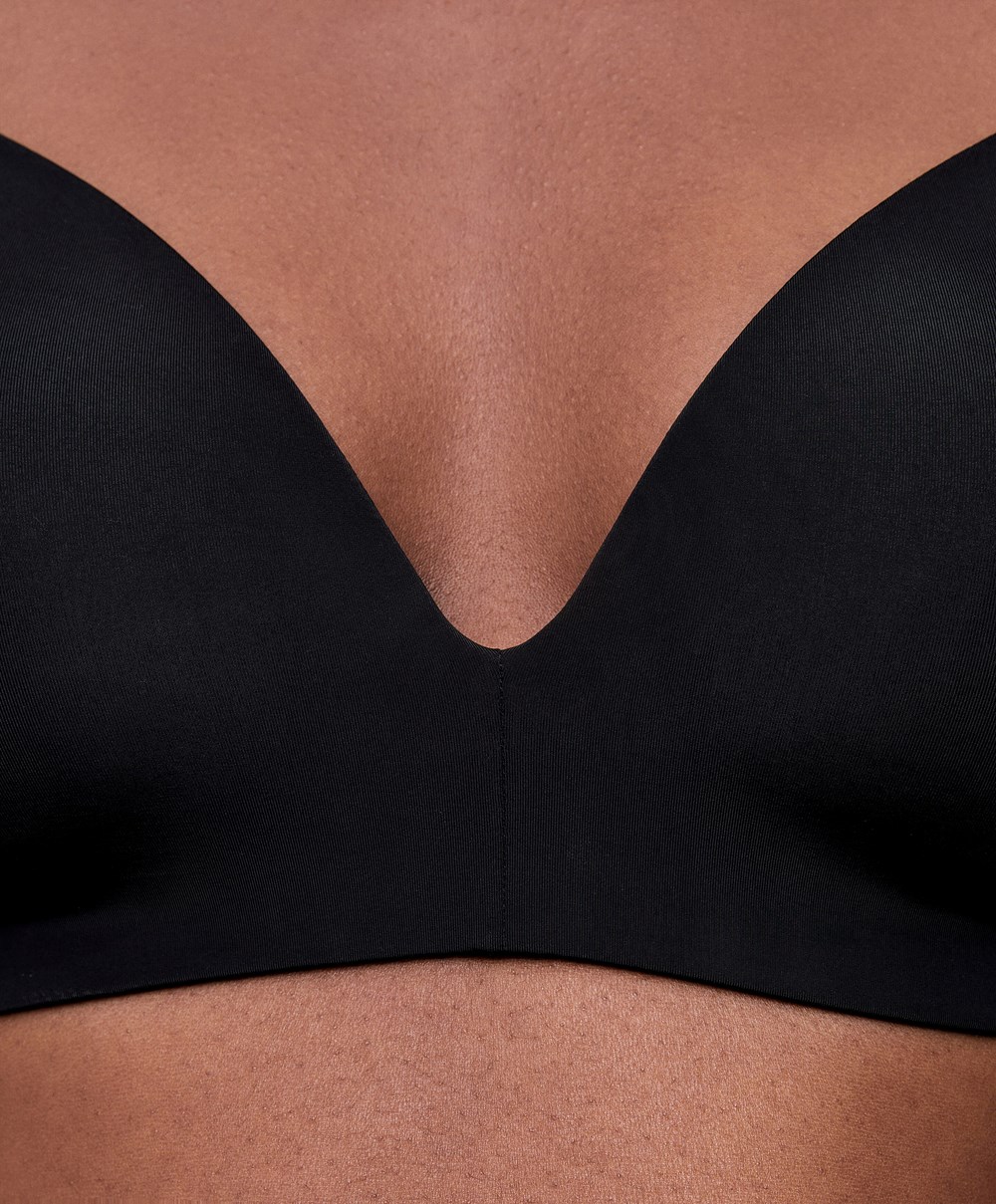 Oysho Polyamide Full Triangle Bra Svarte | TCLN31985