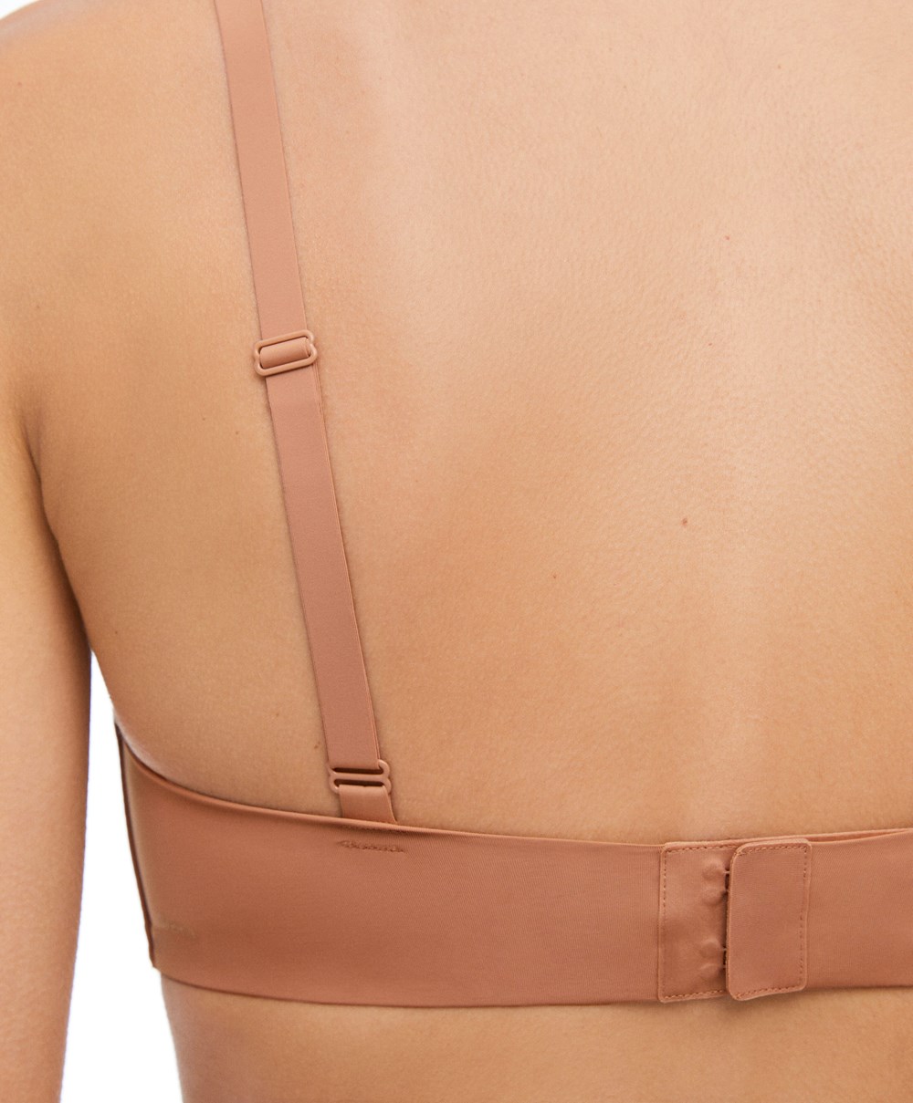 Oysho Polyamide Full Triangle Bra Tan | DYXV62475