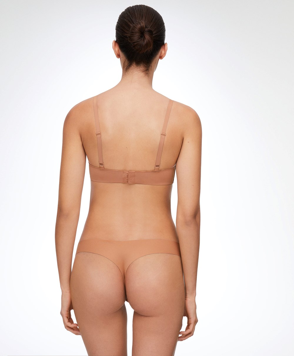 Oysho Polyamide Full Triangle Bra Tan | DYXV62475