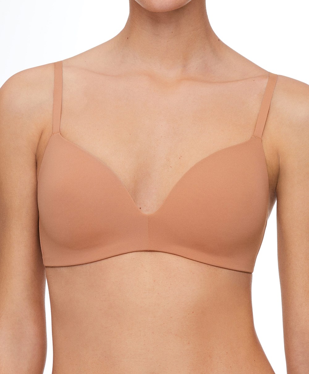 Oysho Polyamide Full Triangle Bra Tan | DYXV62475