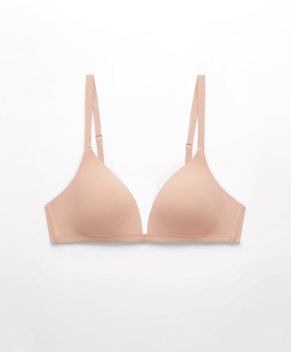 Oysho Polyamide Low-cut Triangle Bra Beige | LRNC95132